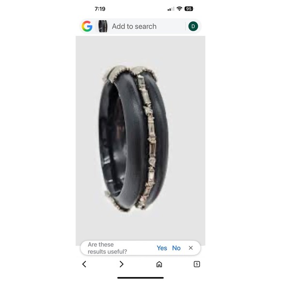 Alexis Bittar Lucite Bangle Bracelet Black Gold Tone Crystal Accent Designer - Picture 2 of 9